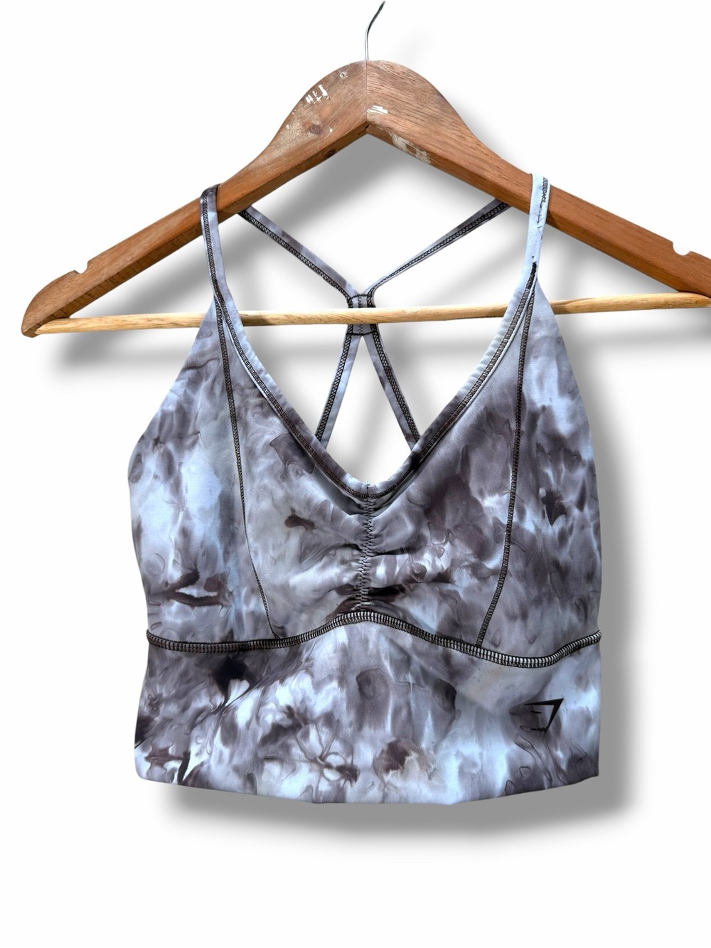 Gymshark Elevate Longline Sports Bra - Cement Brown Spray Dye Size Small
